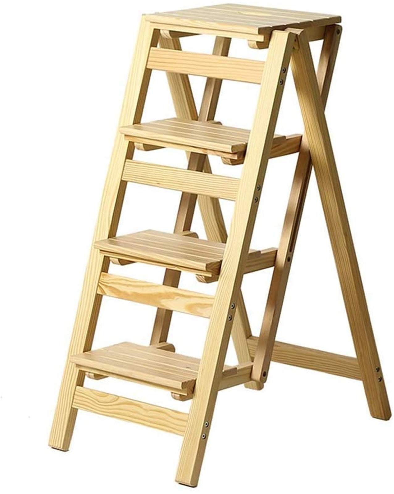 Escabeau 4 marches pliable en bois : fini le manque de place à la maison