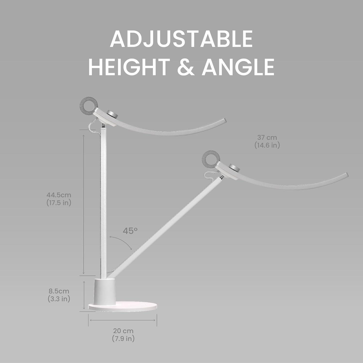 BenQ Genie e-Reading Desk Lamp - Bright Lighting for Small Workspace, Dimmable with 13 Color Modes, Auto-dimming, Eye-Caring Lamp for Home Office, Reading, Study, Craft, Matte Silver