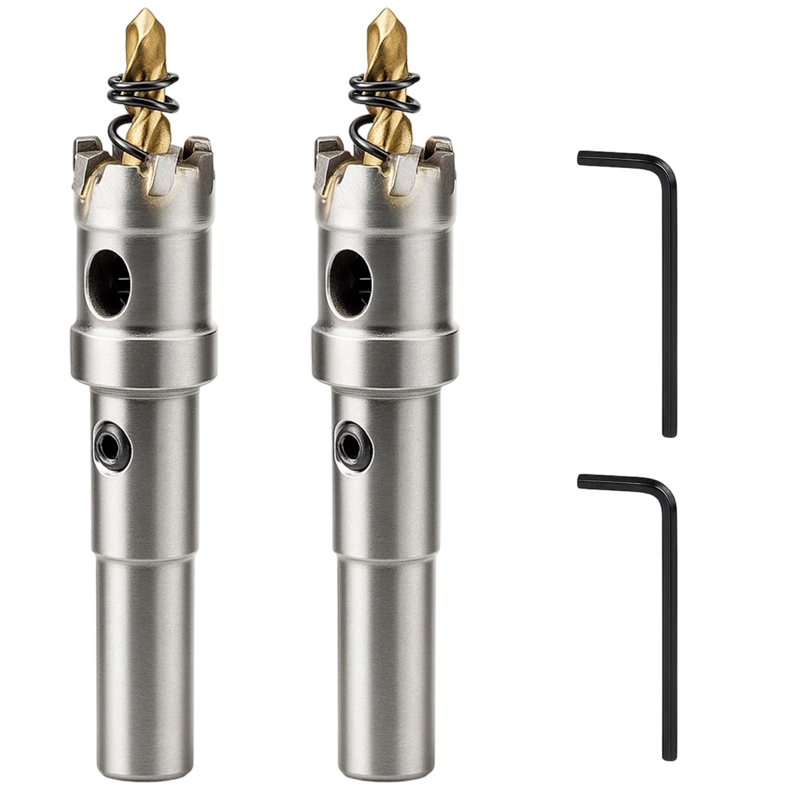 2 Pcs 13mm Carbide Hole Saw Drill Bit and 2 Pcs Small Spanners, Heavy Duty Industrial Grade Tungsten Carbide Hole Cutter for Metal, Copper, Aluminum, Stainless Steel, Cast Iron