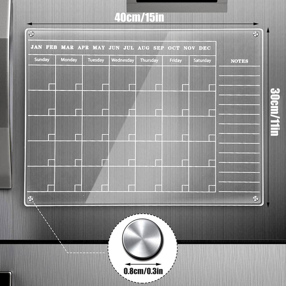 Planificateur de tableau magnétique Quotidien Hebdomadaire Mensuel Calendrier du réfrigérateur