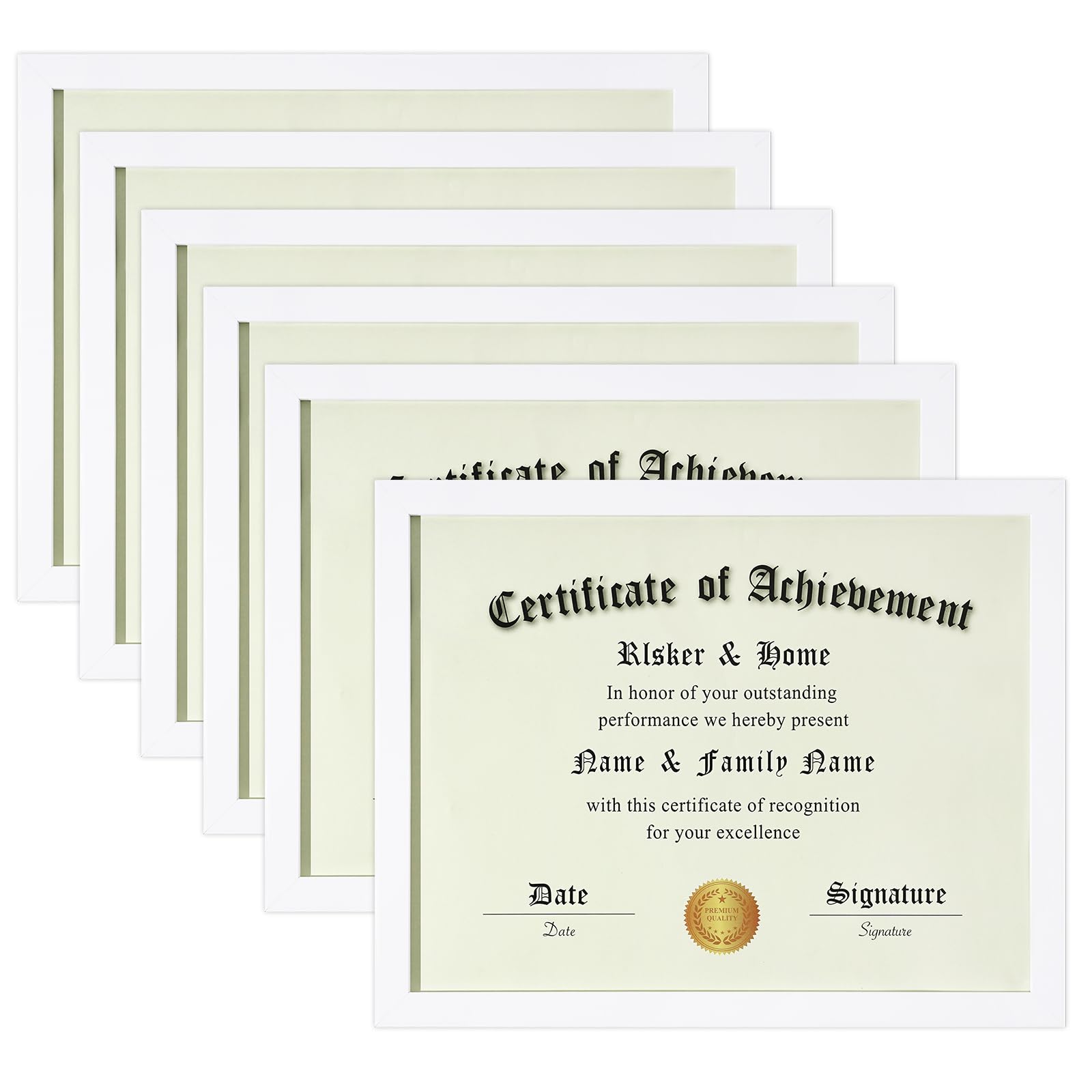 ELSKER&HOME 6-Pack White Certificate Frames – Perfect For 8.5x11 Docs, Diplomas & Awards - View #9