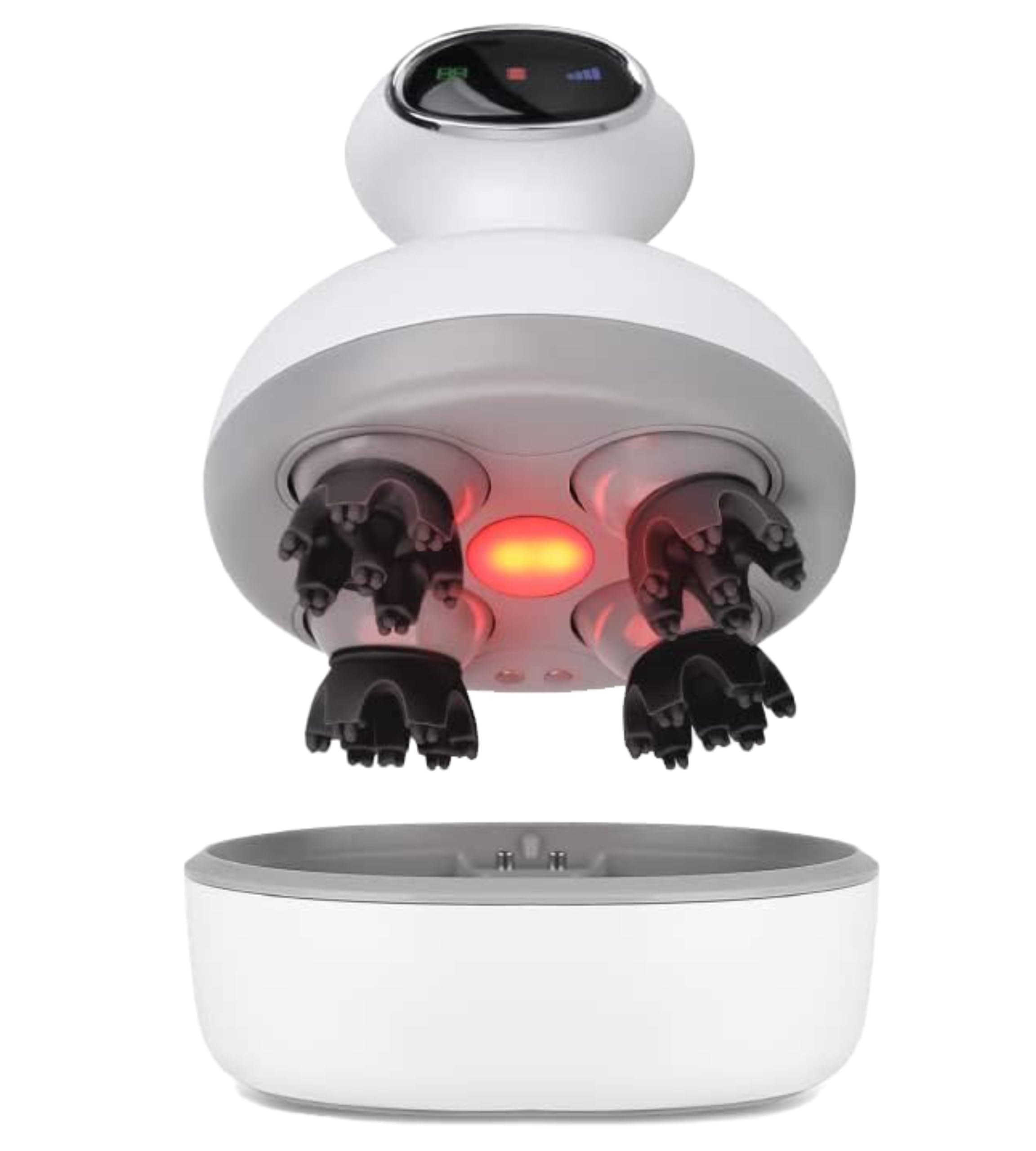 Houzaide Head Massager for Scalp — EMS & Red Light Therapy Hair Massager for Hair Growth — Rechargeable, 3D Kneading Scalp Massager for Deep Cleansing — 1 Year Warranty — Diwali Gifts Option HA103