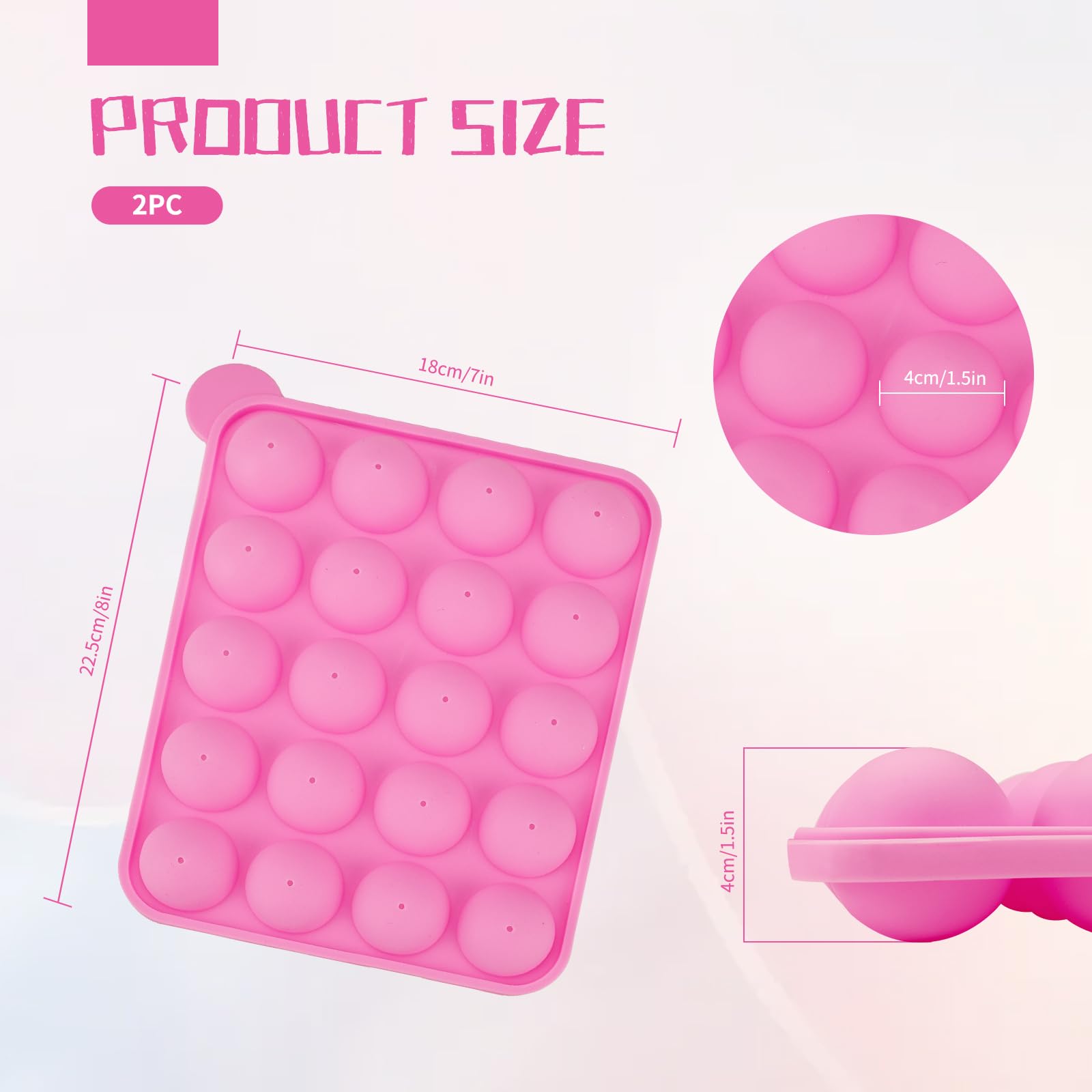 304 Pièces Sucette Moule Cake Pop Maker avec 2 Support Gateau Bonbon En Acrylique à 15 Trous, 2 Moule Bonbon En Silicone, 300 Bâtons à Sucettes/Sacs Transparents/Attaches Dorées Pour Fêtes