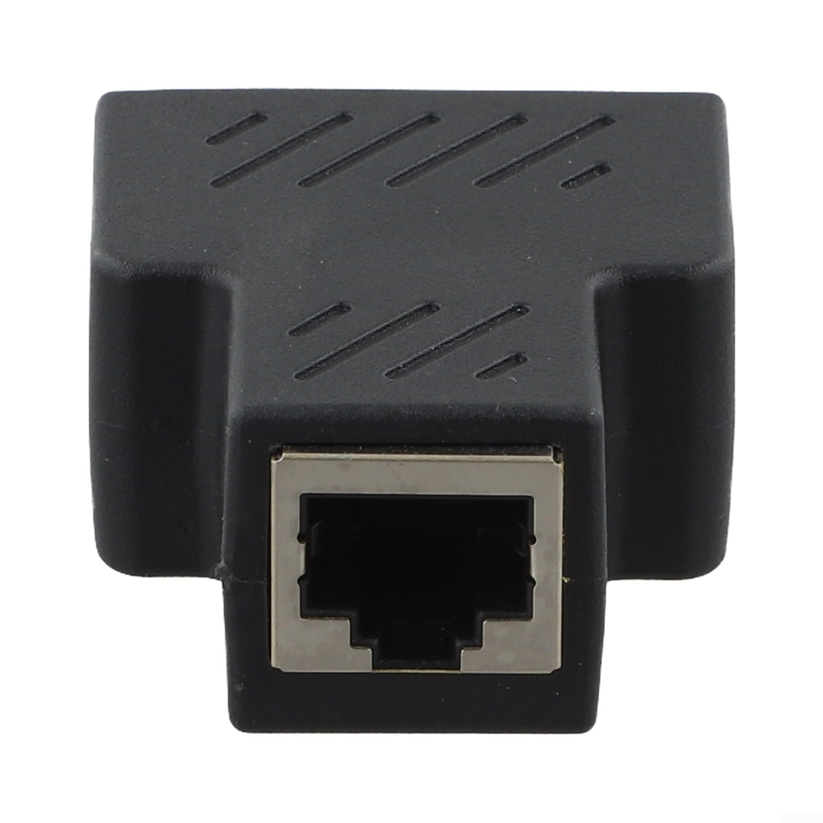 RJ45 Ethernet Splitter Adapter, 1 to 2 Dual Connection Network Cable Connector for Laptops, Desktops, Routers and Monitoring Equipment for Gold-Plated Pin Cores(Black)