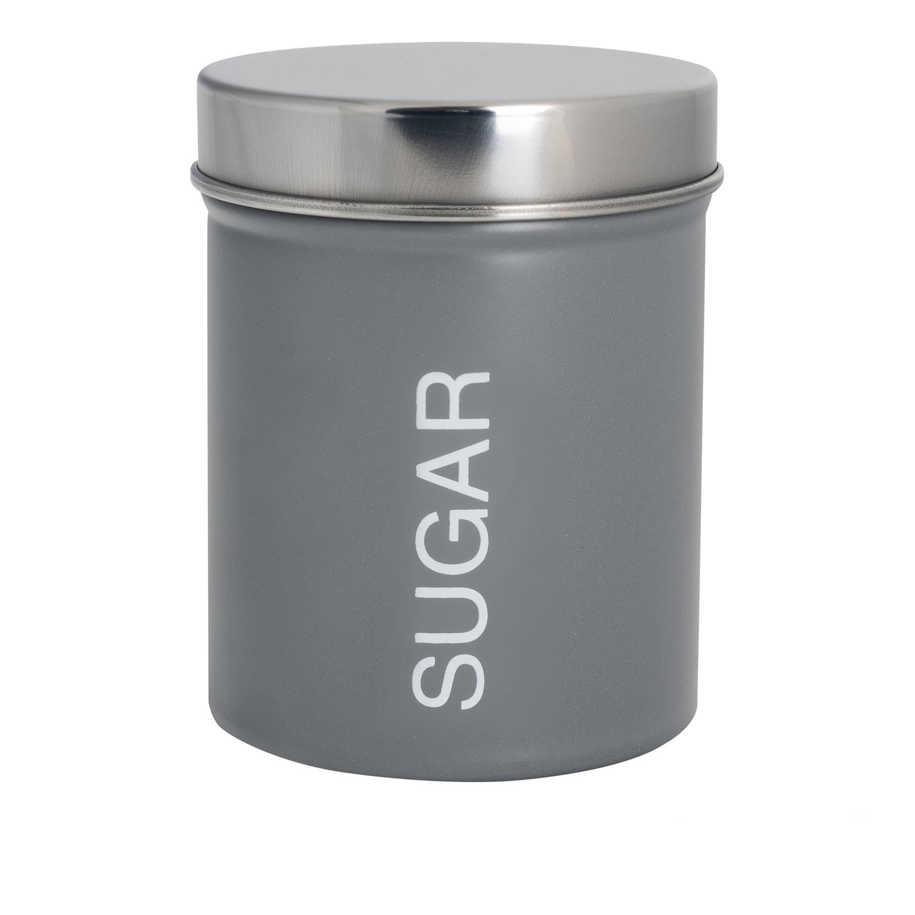 Harbour Housewares Grey Metal Coffee Storage Canister - 1X Round Retro Food Storage Canister Coffee Caddy Food Preservation Container Tin With Airtight Fit Lid For Kitchen Organisation & Home Décor