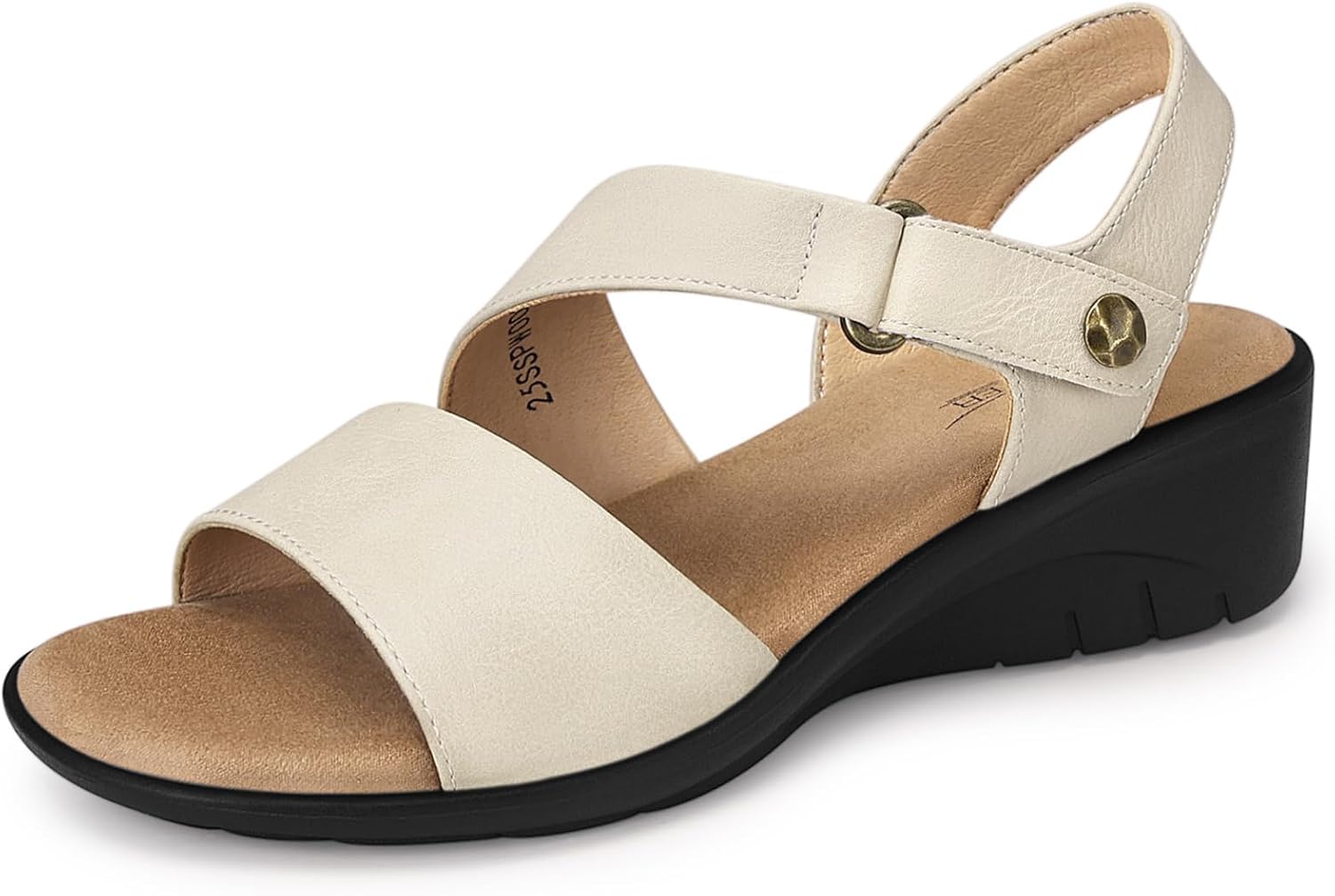 SHIBEVER Women's Low Wedge Heel Sandals Dressy Summer Comfortable Ankle Strap Sandals Open Toe Causal Platform Shoes
