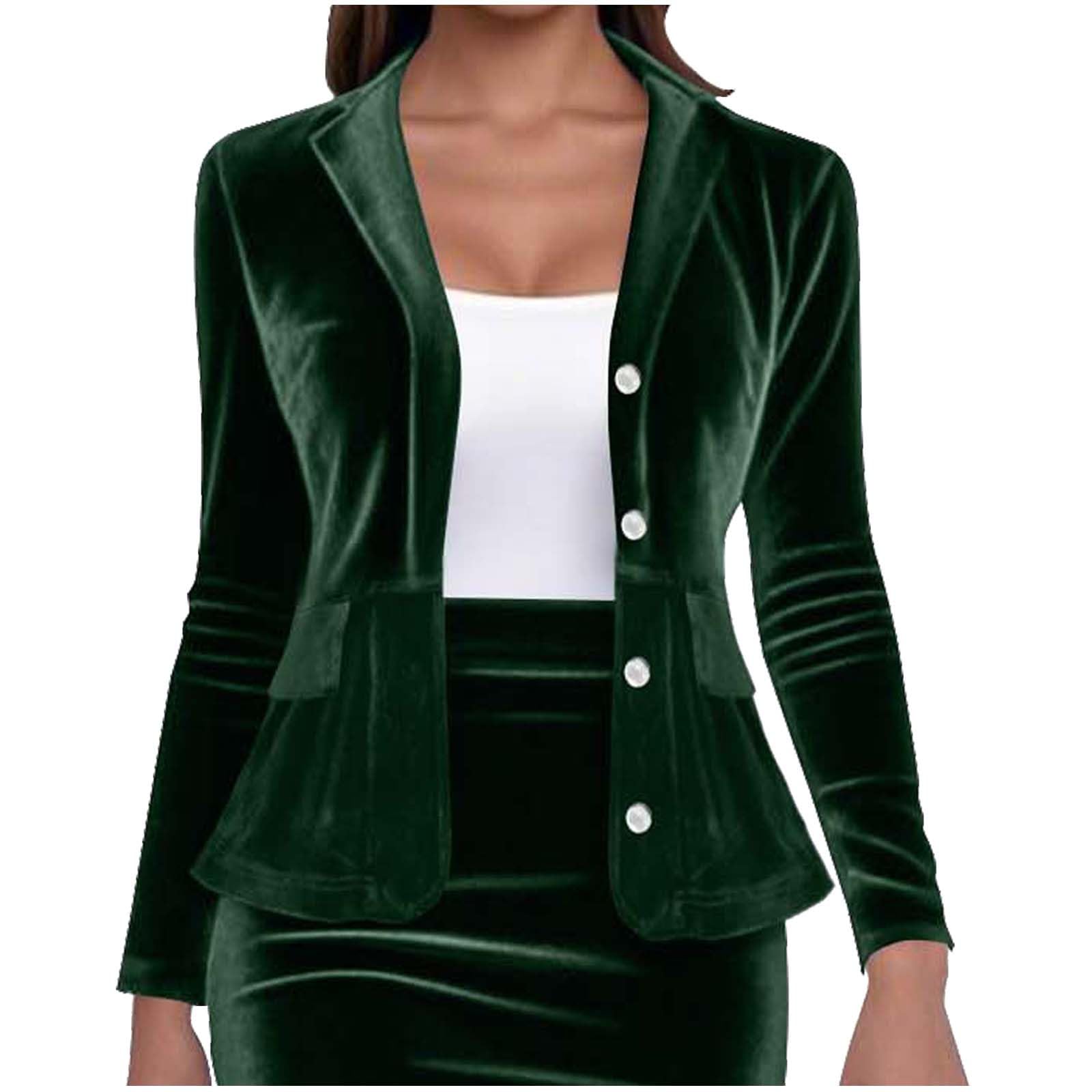 Women Notched Lapel Vintage Office Button Front Velvet Blazer 2025 Trendy Business Dressy Casual Shirt Velour Blouse