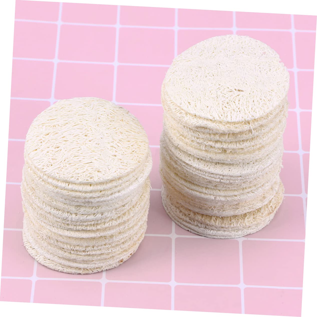 DOITOOL 500 Piezas esponjas faciales almohadillas exfoliantes faciales esponja de maquillaje redonda almohadillas de lavado facial esponjas exfoliantes de lufa constituir Depurador lavabo