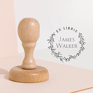 Stamp by Me | Ex Libris | Sello de Madera Personalizado para Libros | Sello Personalizado de Biblioteca | Para Libros, Páginas, Cartas | Colegios | Este Libro Pertenece a | Rectangular | 4 Diseños
