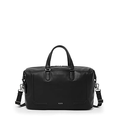 Tumi Nelson Duffel Handbags Black Bombe, Leather/Nylon