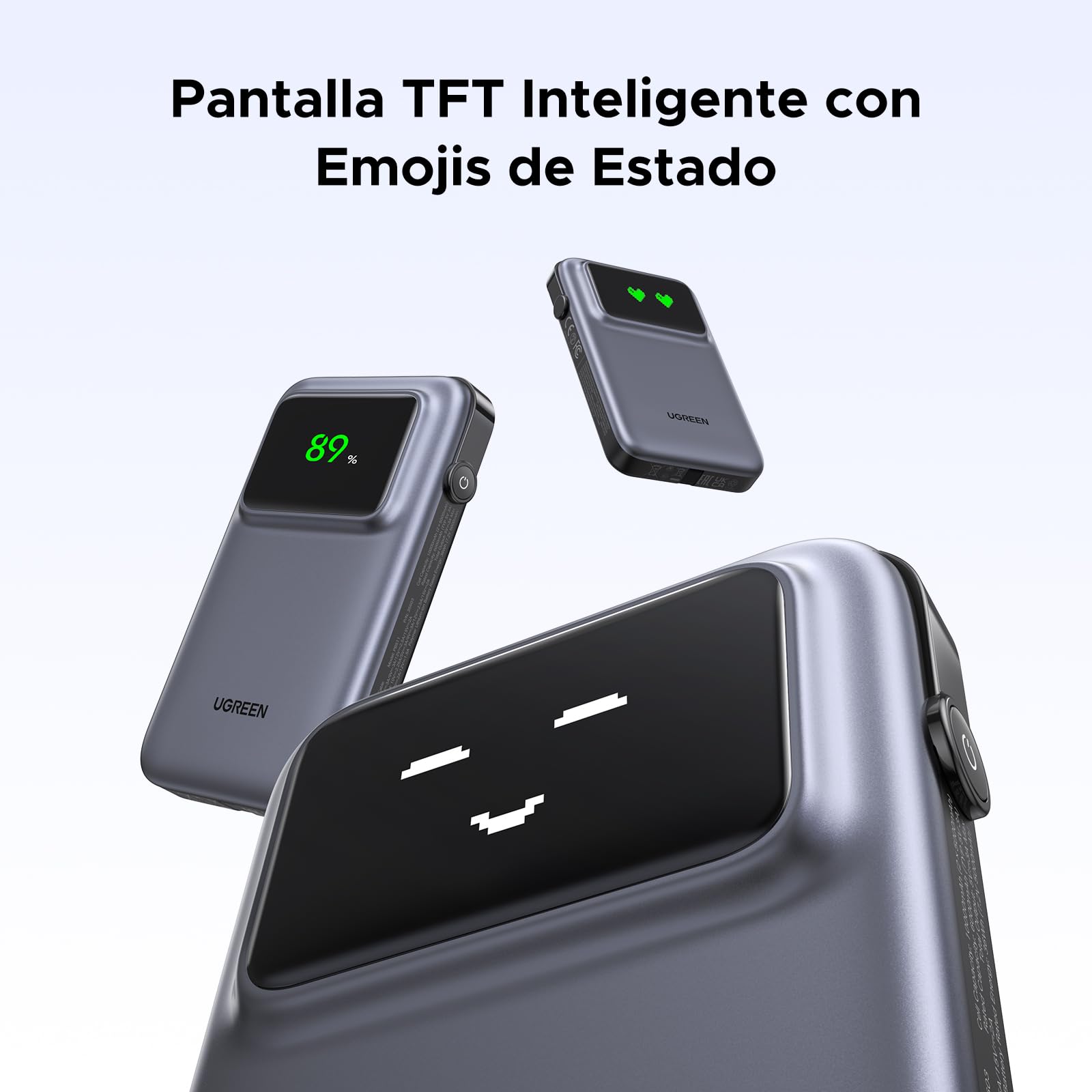 UGREEN Uno Power Bank 10000mAh, Cargador Portátil PD 30W con Cable Type C Integrado, Compatible con iPhone 16/15 Plus Pro MAX, Galaxy S24 S23, Pixel 9/8/7, etc.