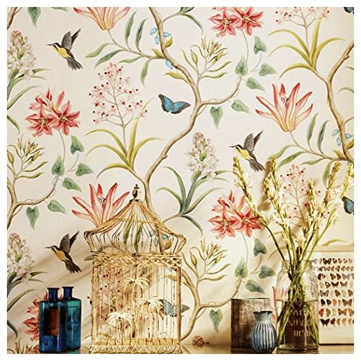 Carta da parati rustica americana in peel e stick rustico Carta da parati vintage in tessuto non tessuto con farfalle a forma di farfalla 53 x 300cm