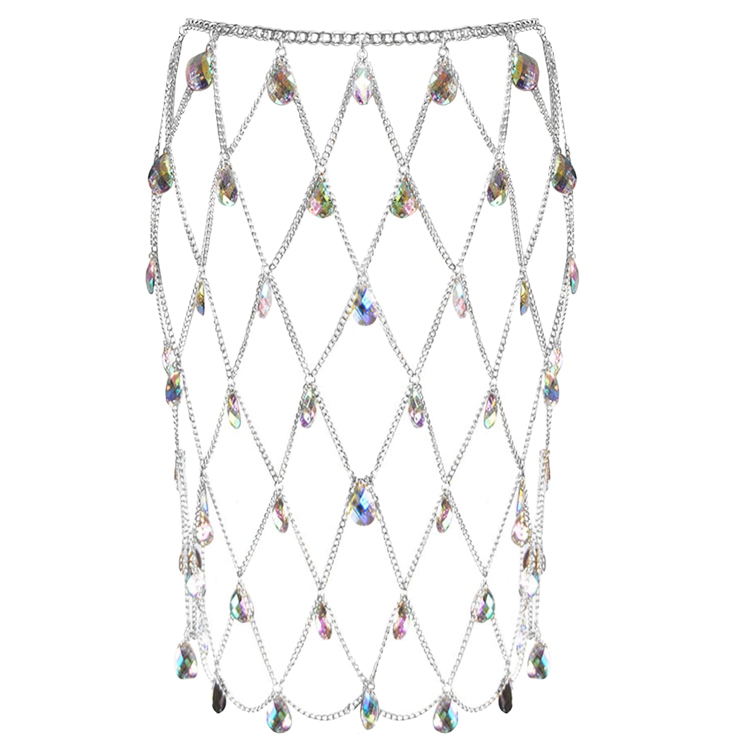 Connie Cloris Women's Sexy Suit Body Chain: B-Silvery Colour