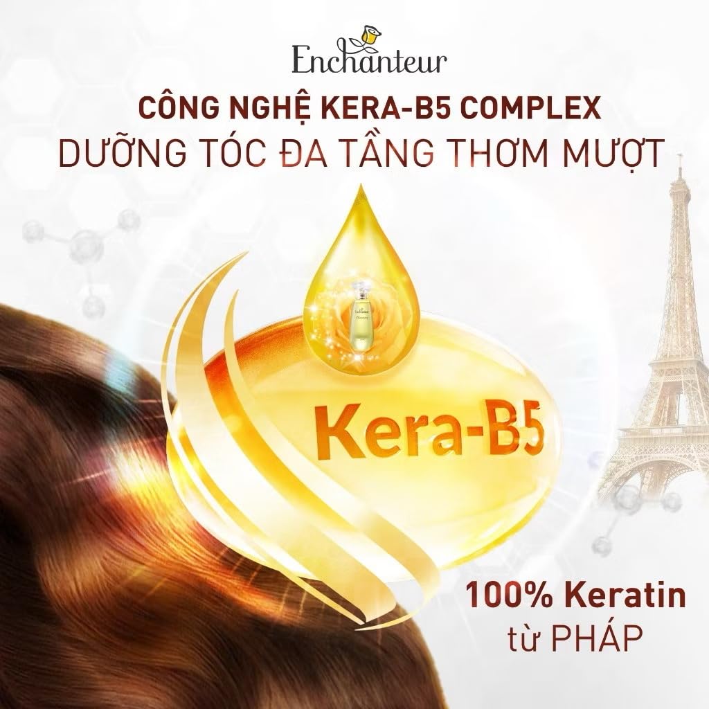 Dau Goi Enchanteur Charming Shampoo with Yellow Rose Extract, Ultra Smooth Hair Care, Floral Fragrance-650gr