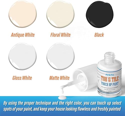 Miniatura 8 de Ankita Pintura para bañera y azulejos, pintura blanca brillante para azulejos y astillas, arañazos, grietas y manchas en esmalte, acrílico,