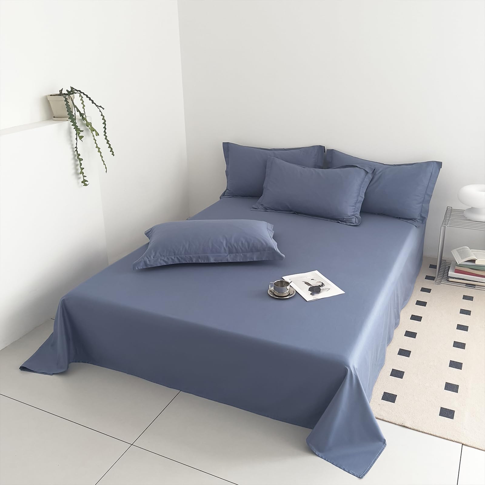 Bettlaken ohne Gummizug 250x270cm Grau