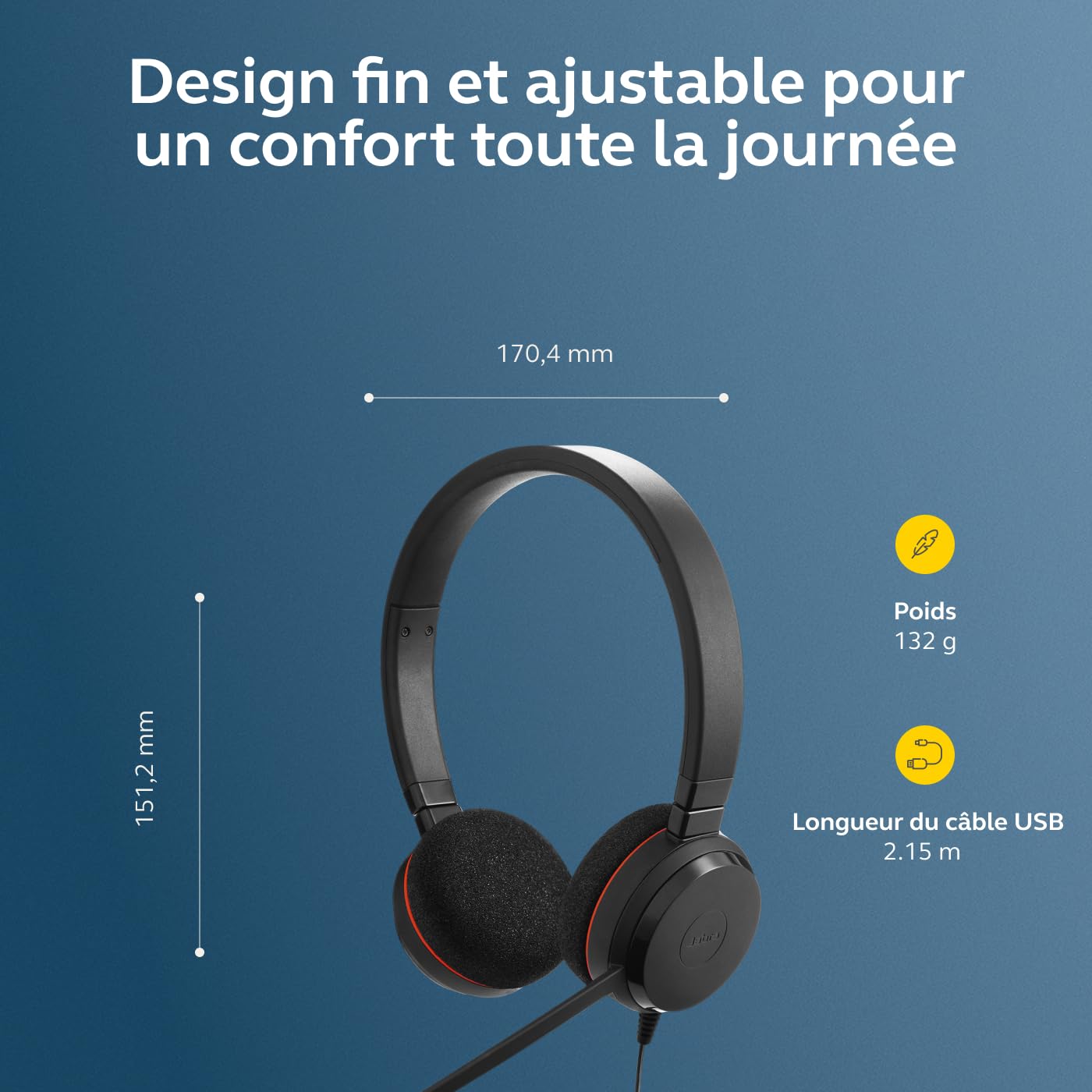 Jabra Evolve 20 Casque Filaire - Casque Filaire à Une Oreille pour Le Bureau et Le Travail à Domicile - Contrôle des appels - Certifié Communication Unifiée - Connectivité USB-C/A - Noir