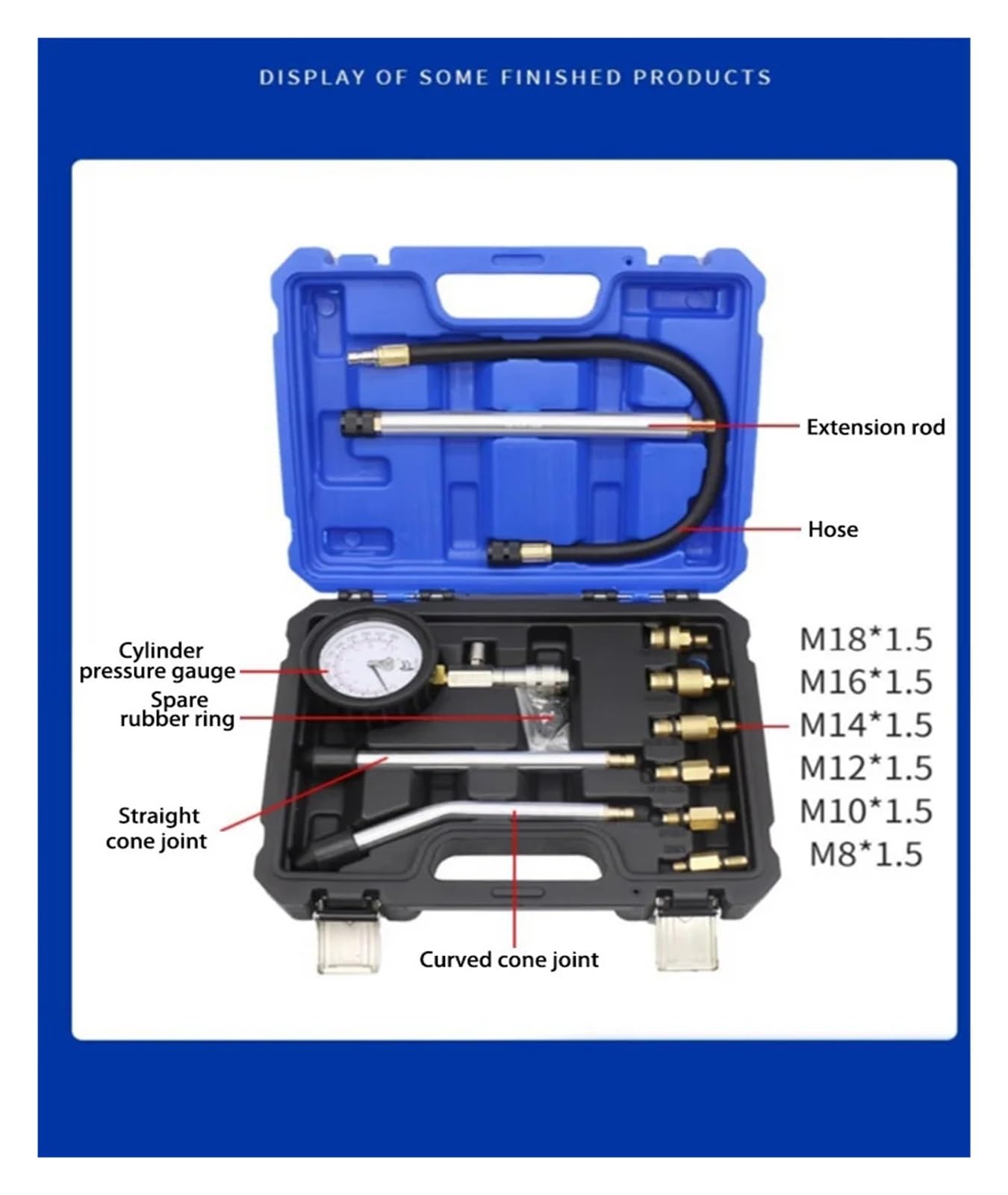 Medidor de presión de Cilindros Multiusos para automóviles, comprobador de compresión de Cilindros de Motor, Kit de comprobador de presión de Cilindros