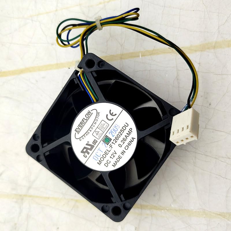 F126025DU 6025 12V 0.26A 6cm 4-wire temperature control fan