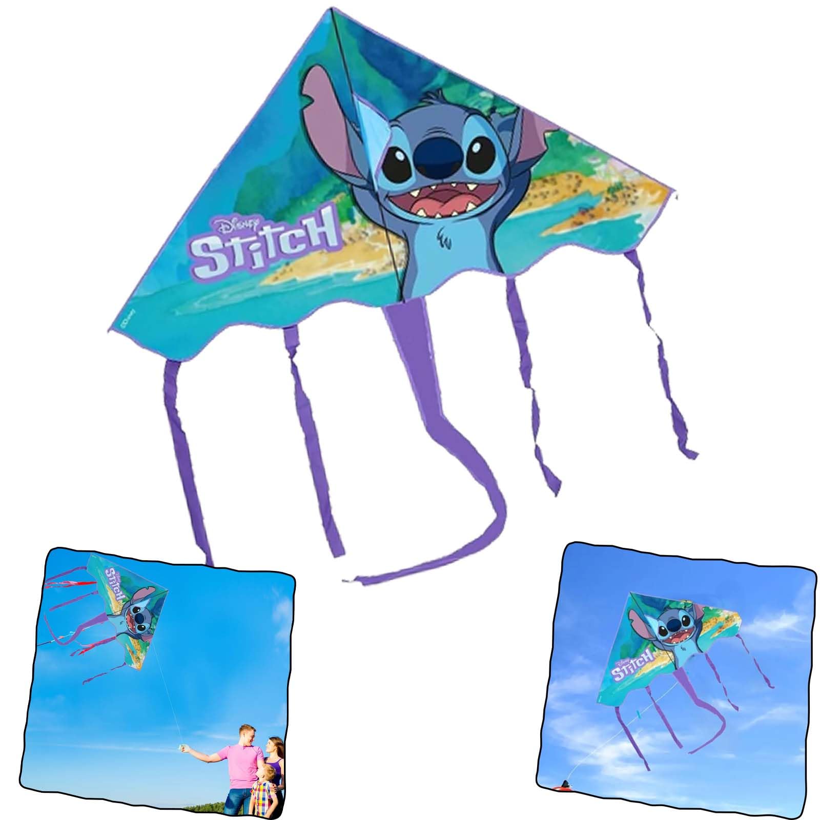 Disney Stitch Kite for Boys and Girls 95cm, Large Outdoor Flying Kite, Colorful Superhero Fabric Kite with Tails, Easy to Fly Beach Park Garden Toy Gift — image 1