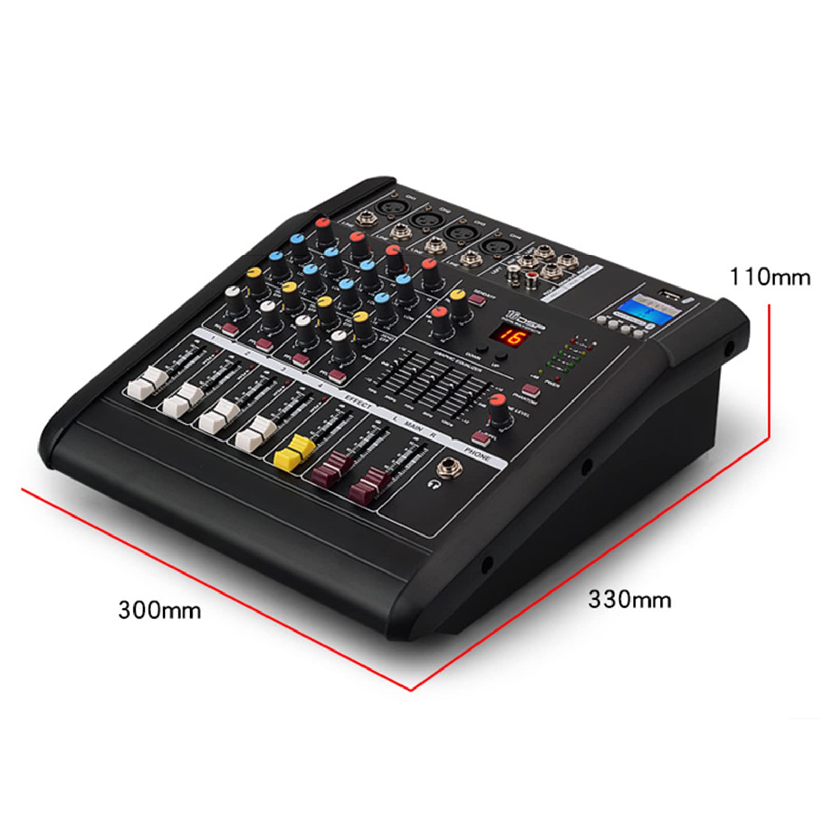 Profesjonalny mikser DJ, 4-kanałowy kontroler DJ z 16 efektami DSP USB Bluetooth do nagrywania sceny domowej