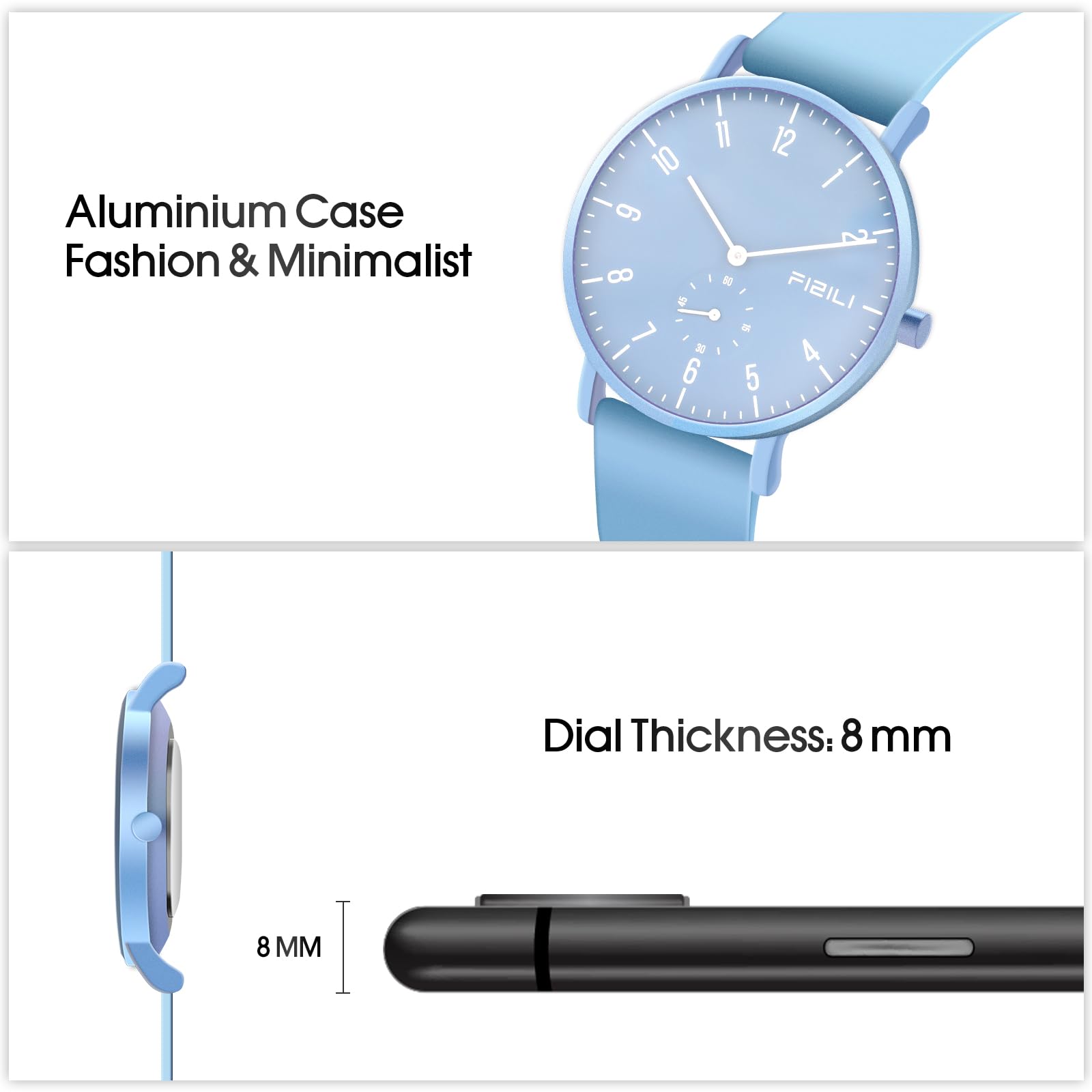 Dayllon Reloj de Pulsera para Hombre, Minimalista, Ultrafino, Resistente al Agua, Moda Dressy, Reloj de Pulsera para Hombres, Negocios, Informal, de Lujo, de Cuarzo, analógico