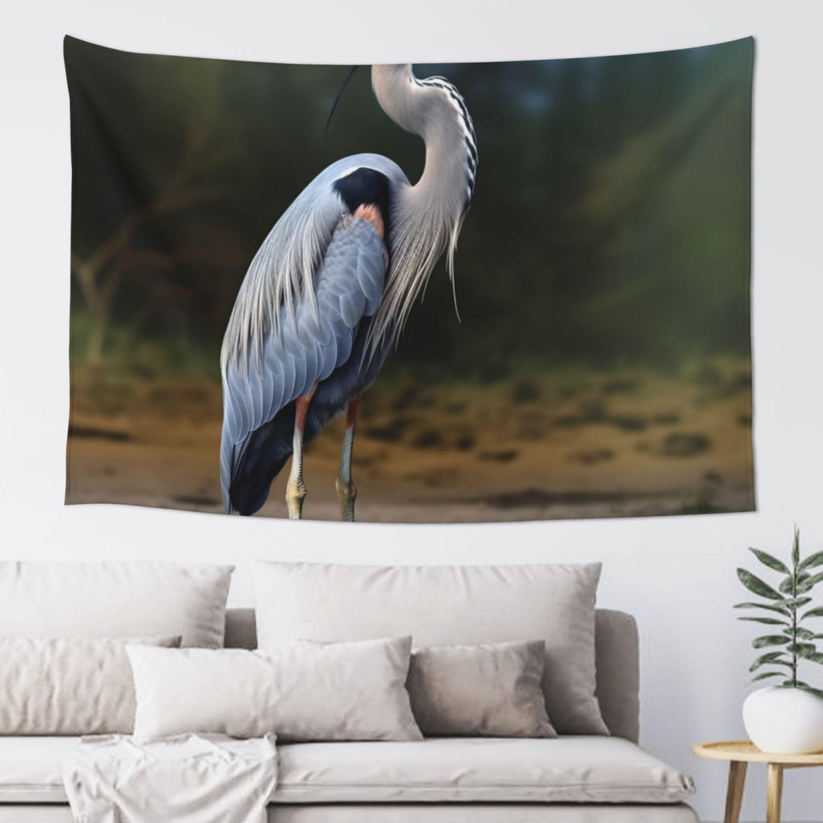 MXDLKSWPOH Tapestry 152x102 cm Art Wall Hanging for Living Room Modern Soft Aesthetic Tapestries Poster Heron Tapestry Home Decoration Large Wall Tapestries for Bedroom Dorm Decor