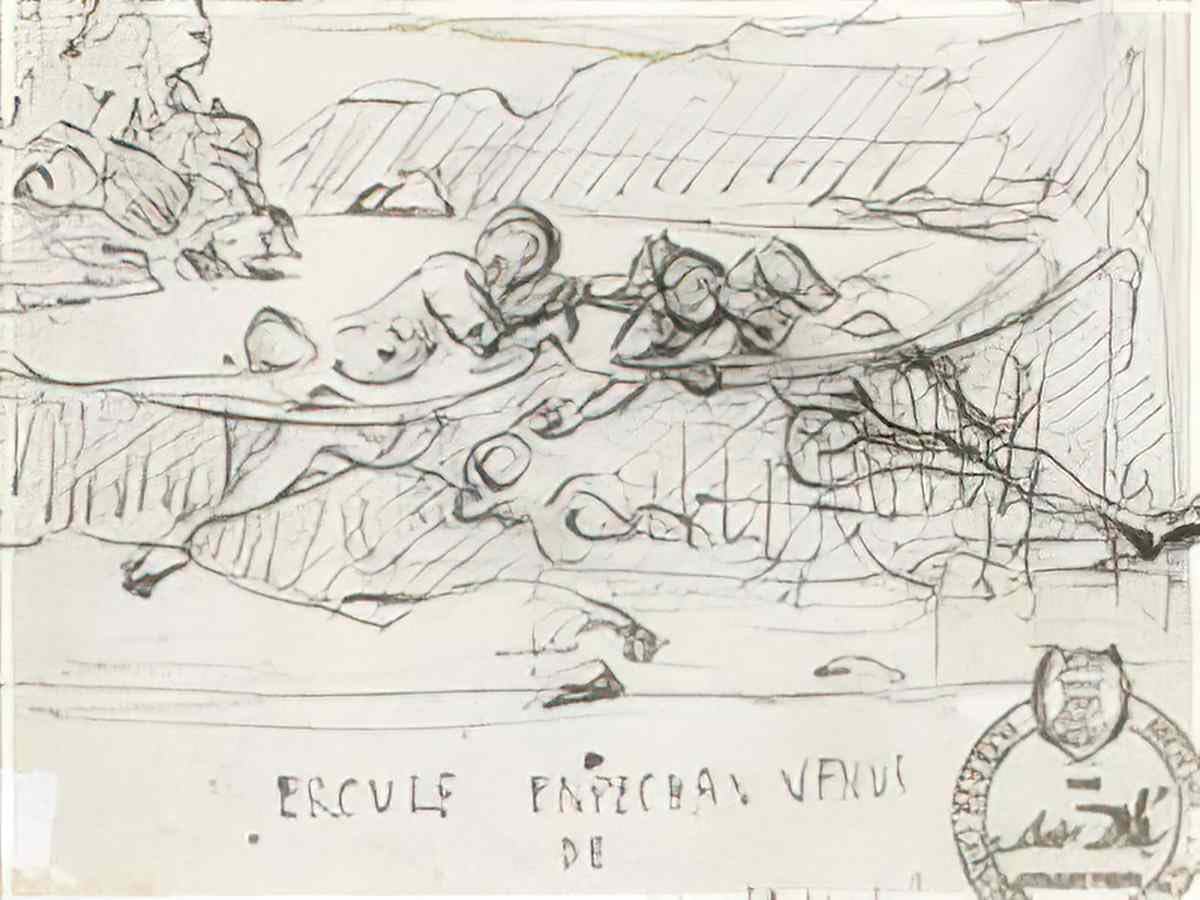 Salvador Dali photo A4 salvador dali hercule soulevant la peau de la mer deman