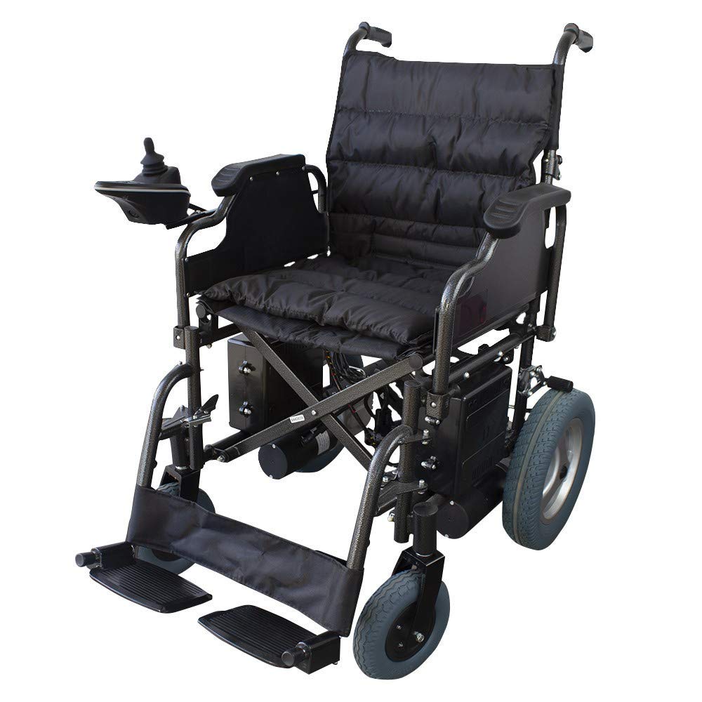 Mobiclinic, Silla de Ruedas Eléctrica, Plegable, con Motor, Cenit, Autonomía 20 km, con Joystick, Reposabrazos y Reposapiés Abatibles, 20Ah, Acero, Negro