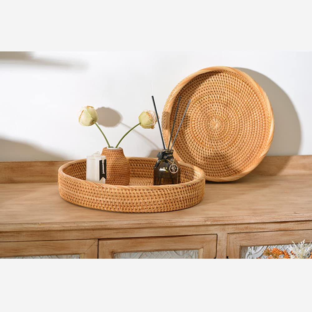 Set 3 Cestini In Rattan - Rotondi Con Bordo Ondulato, Per Frutta, Pane O Decorazione, 3 Misure - Foto 2