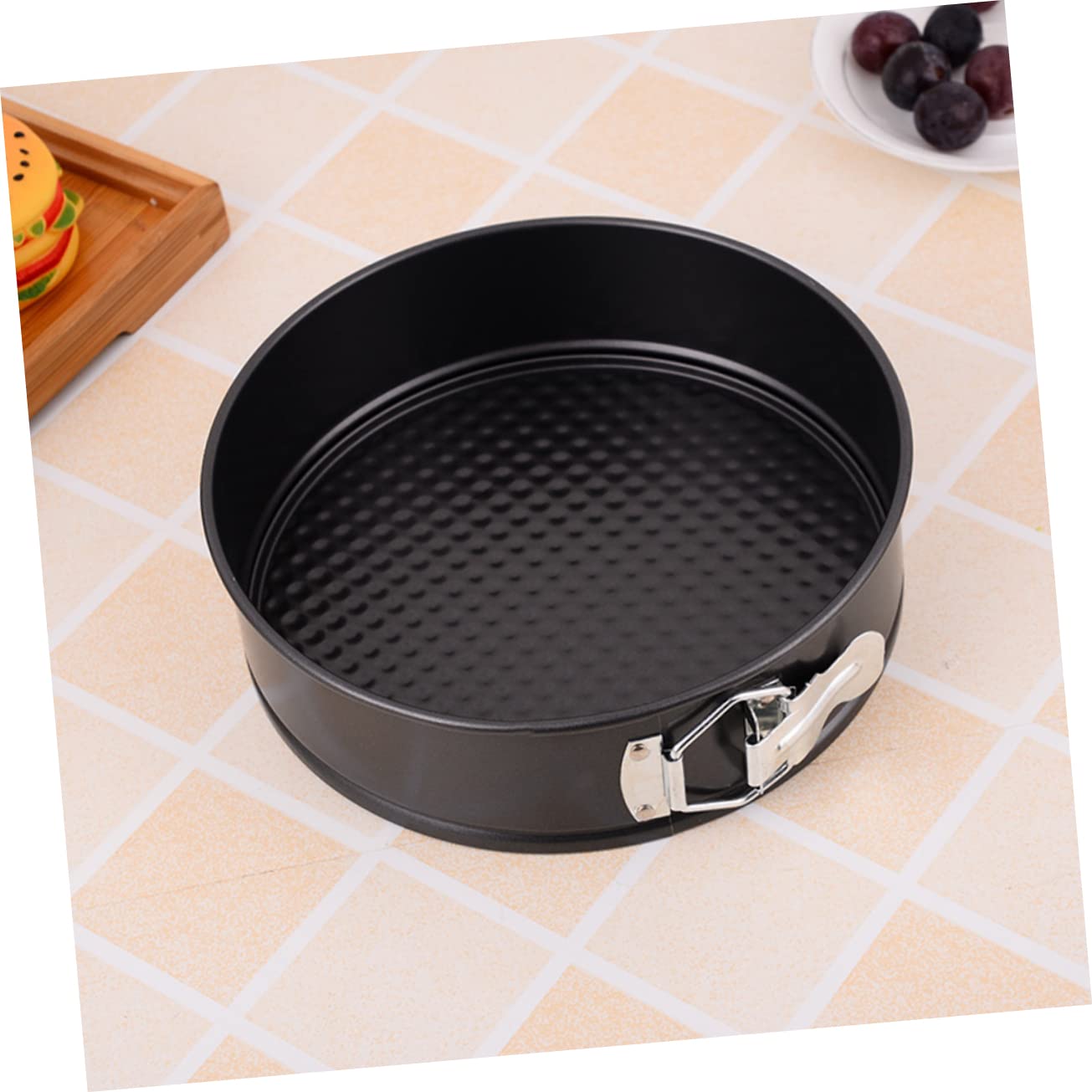 OUNONA Moldes Redondos Antiadherentes para Tartas 6 Piezas Acero al Carbono | Fondo Panal, Color Negro, Uso en Congelador y Limpieza Sencilla, para Hogar y Celebración
