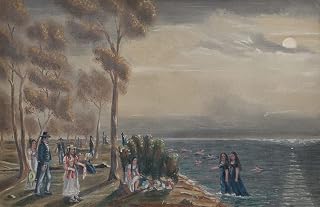 ArtDirect Bathing Party (1870S) 48x31 UnFramed Museum Art Print Poster Ready for Framing by William P. Chappel (American, 1801-1878)