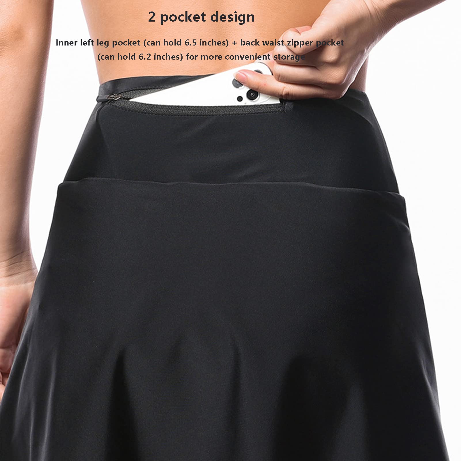 Gonna da Bici da Donna Imbottita, Pantaloncini da Ciclismo da Donna Culottes Gonna Pantaloncini da Ciclismo Skort Sportivi 2 in 1 con Fondello in Gel 5d