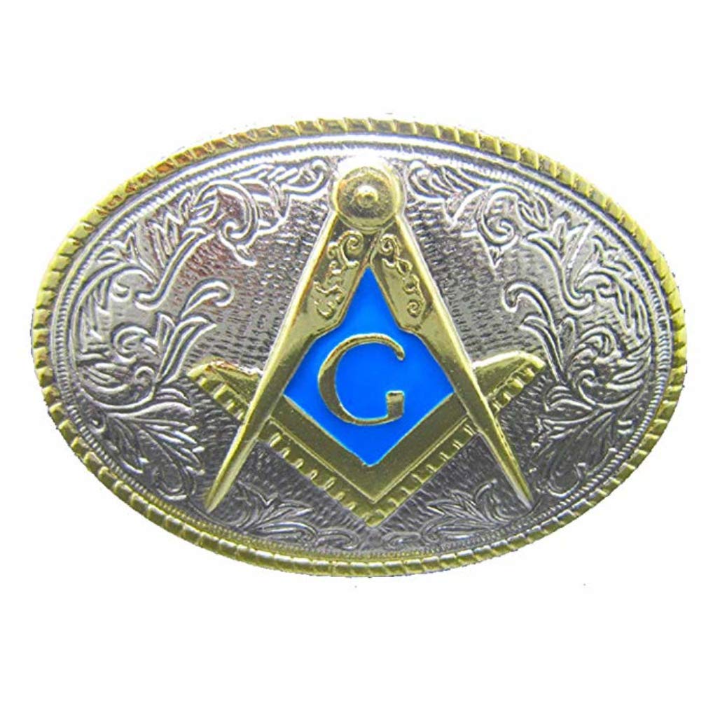 Piercing ProsBuckle Rage Mens Polished Masonic Masons freemason Belt Buckle Silver