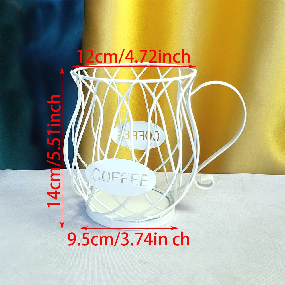 Canasta de almacenamiento de café, Cesta De Cápsulas De Café, Cesta Almacenamiento Cápsulas Café Soporte, Cesta De Almacenamiento De Cápsulas De Café para Cápsulas De Café (Blanco)