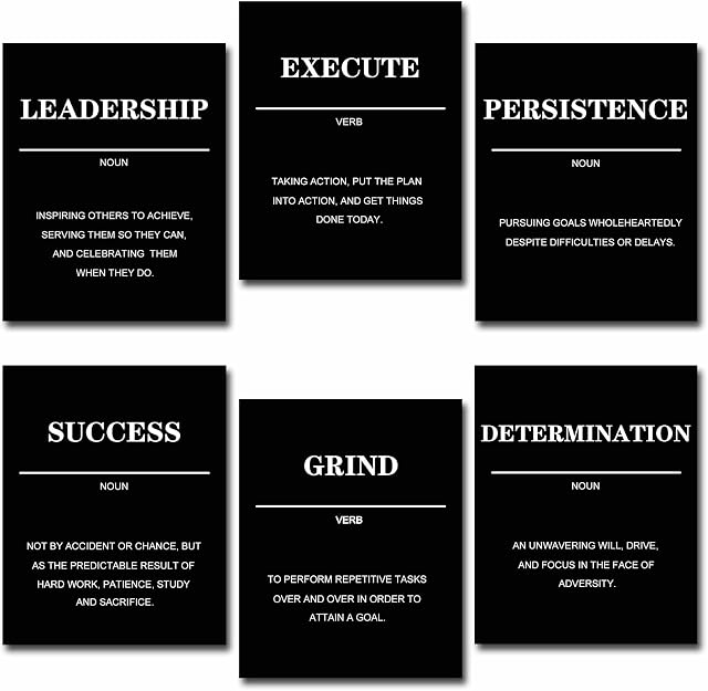 Inspirational Wall Art, Motivational Wall Art, Positive Quotes & Sayings Posters, Inspirational Wall Decor for Bedroom Living Room,Decoration Office Wall Decor(Set of 6,8x10in, Unframed) 1