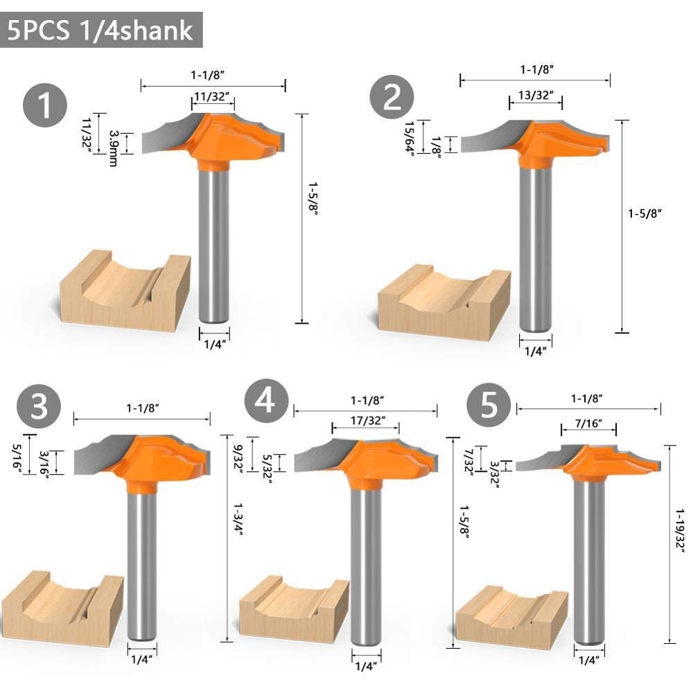 DLLTEC Qinlu-CNC Router Bits 1/4