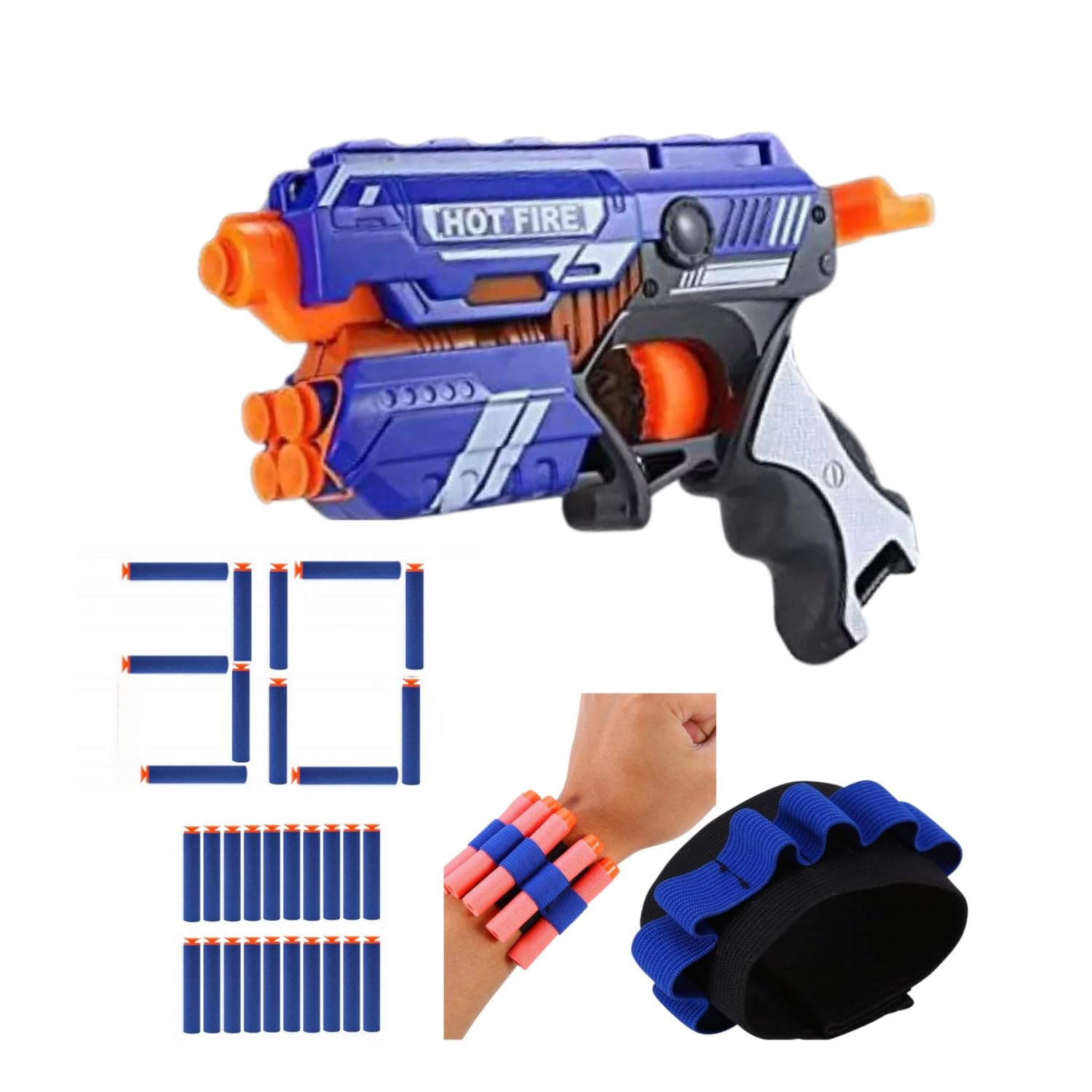 Toy Cloud Sharp Soft Blaster Manual Soft Bullet Shooting Gun Toy & 10 Soft Foam Bullets with 1 Hand Strap for Darts & 20 Pcs Extra Dart Bullets, Safe and Long Range Shooting Gun - Multicolour (B0C6QQRPJ4) Amazon Price History, Amazon Price Tracker