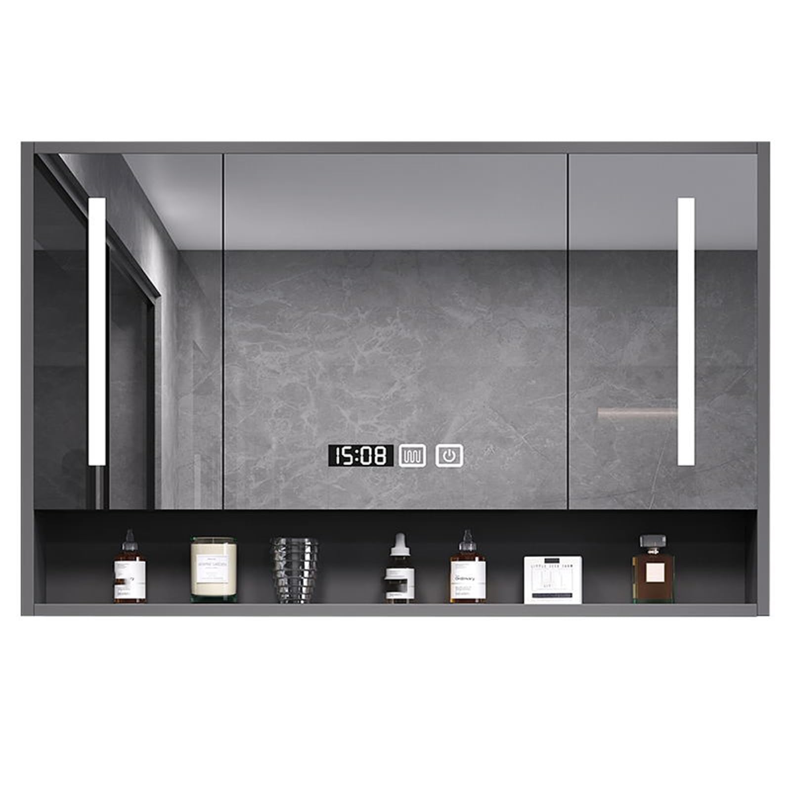 FGXHHS LED Cabinet with Anti-Fog, Wall Mounted Vanity Storage, 31.5x29.5in, Stylish and Functional for nized Space