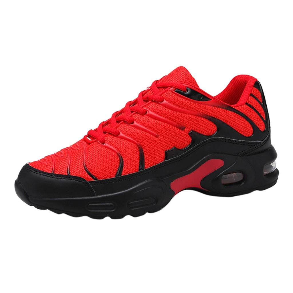 Barlingrock Road Running Shoes Men Trainers Fitness Sports Shoes Walking Mesh Soft Casual Athletic Shoes Gym Sneaker Shoes Lace-Up Soft Bottom Mountaineering Sneakers Red