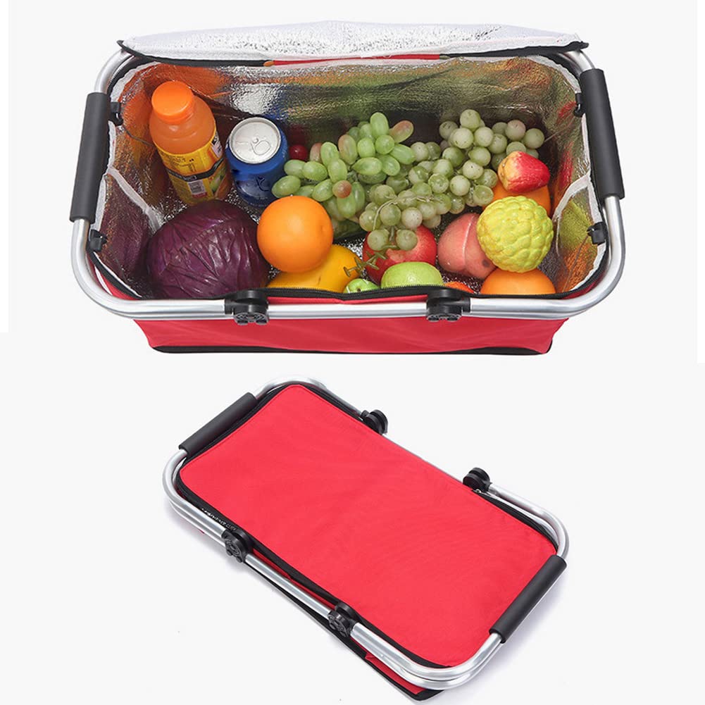 Bolsa térmica de 30 l, Bolsa térmica Plegable para Almuerzo de Picnic, Bolsa térmica Grande con asa de Transporte, Bolsa térmica para Entrega de Alimentos para Acampar, Barbacoa, Compras