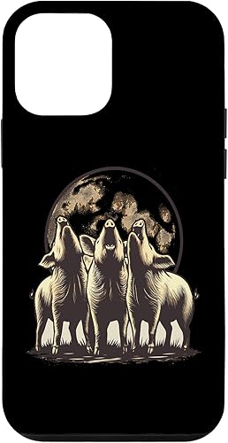 Funda para iPhone 12 mini Howling Pigs at the Moon Quirky Farm Animal disponible en Yaxa Venezuela