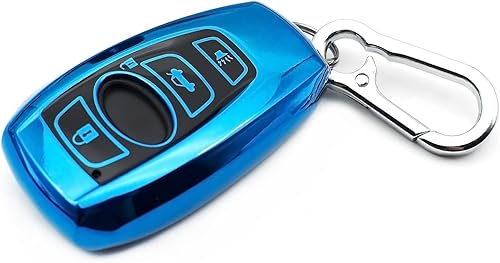 Funda para llavero de TPU compatible con Subaru WRX BRZ Ascent Forester Crosstrek Legacy Outback Impreza XV WRX STI XV Crosstrek TPU Funda para Azul