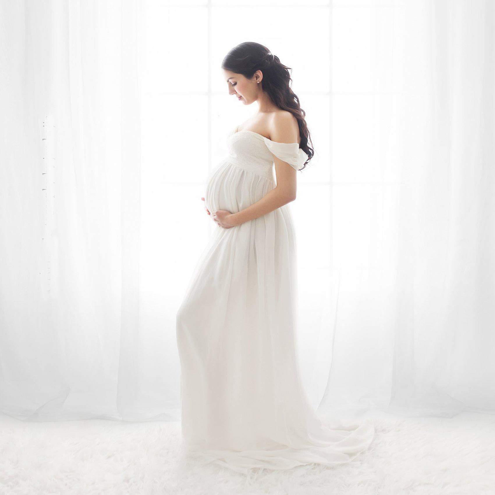 Daysskk Robe de Grossesse Photographie Robe Femme Enceinte Shooting Photo Vêtement Maternité S-XL
