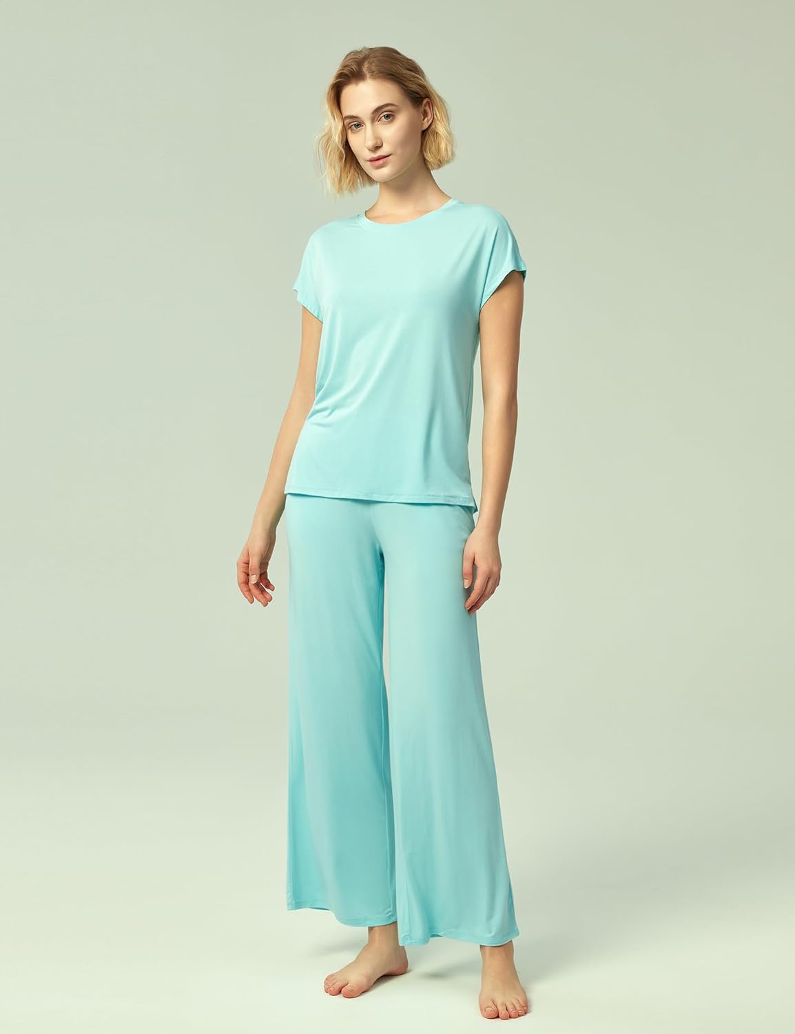 GYS Soft Bamboo Viscose Sleepwear for Women Short Sleeve 2 Piece Pajama Sets - Image 5