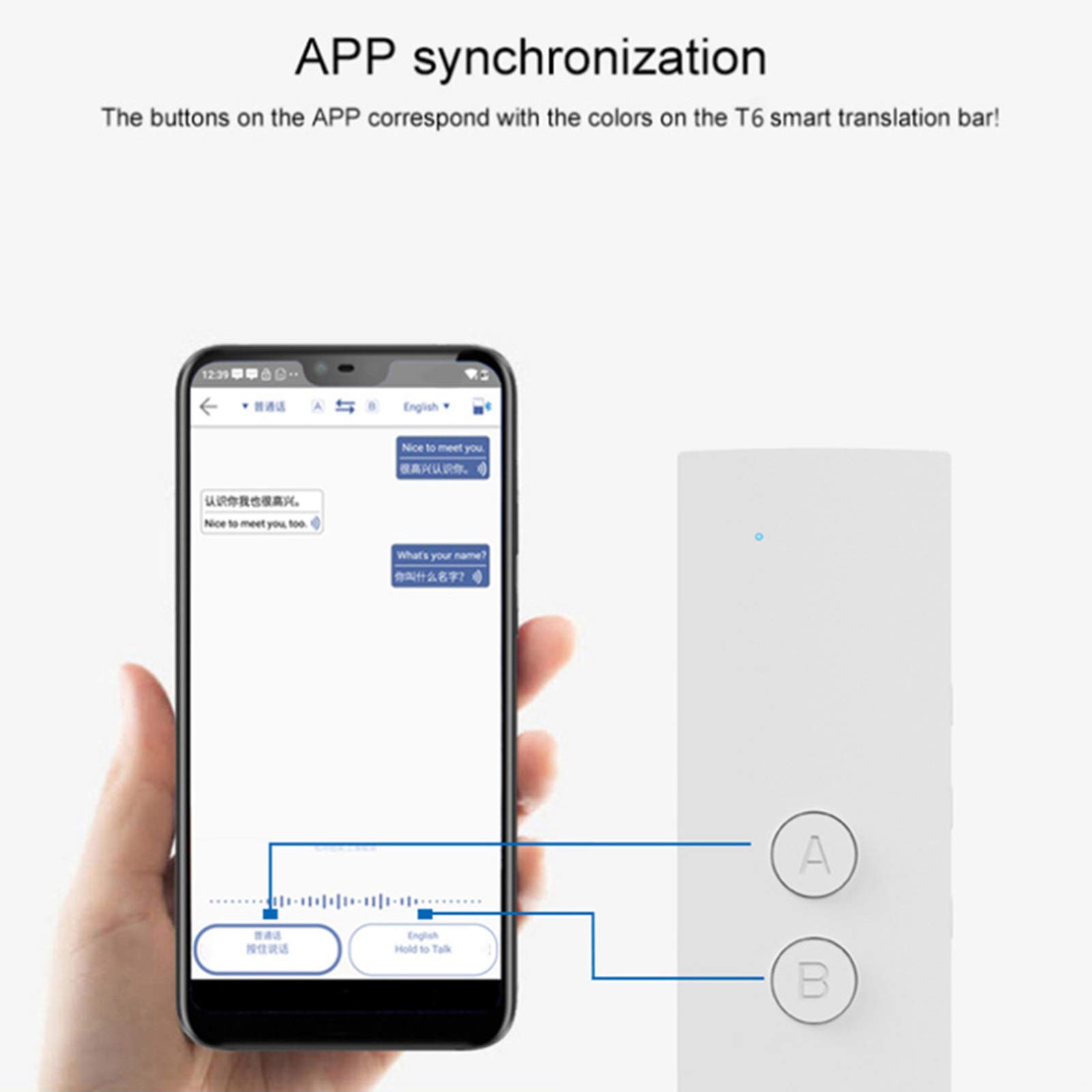 Amazon Com Translator Multi Language Speech Interactive Translate Portable Voice Text Translator Bluetooth 4 1 App 28 Languages Smart Translation For Mobile Phone Office Products