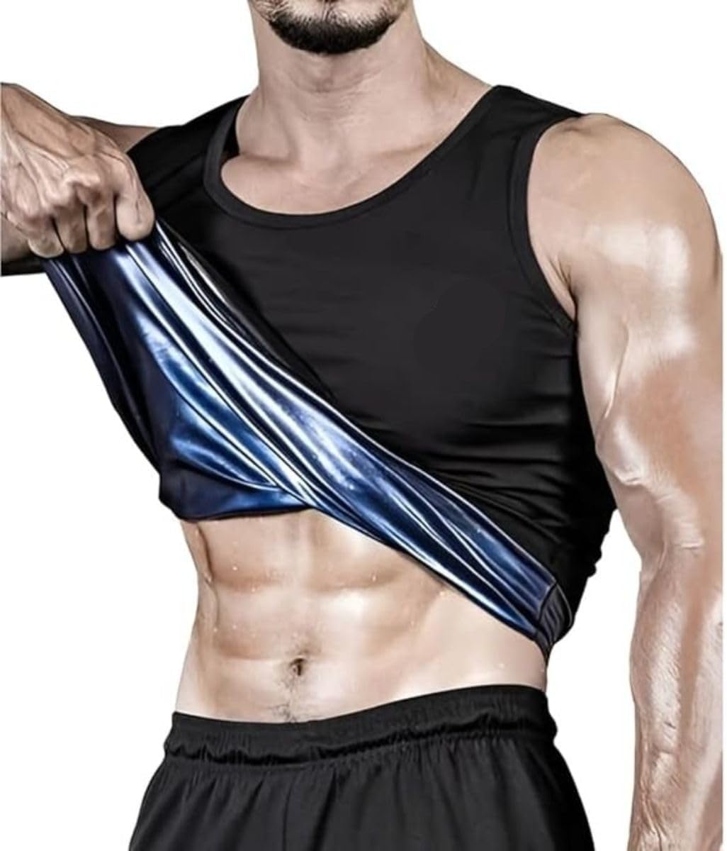 MYLOFIT Sweat Shapewear Vest for Men & Women | Polymer Body Shaper for Weight Loss | Waist Slimming Workout Vest | Sauna Effect Compression Support