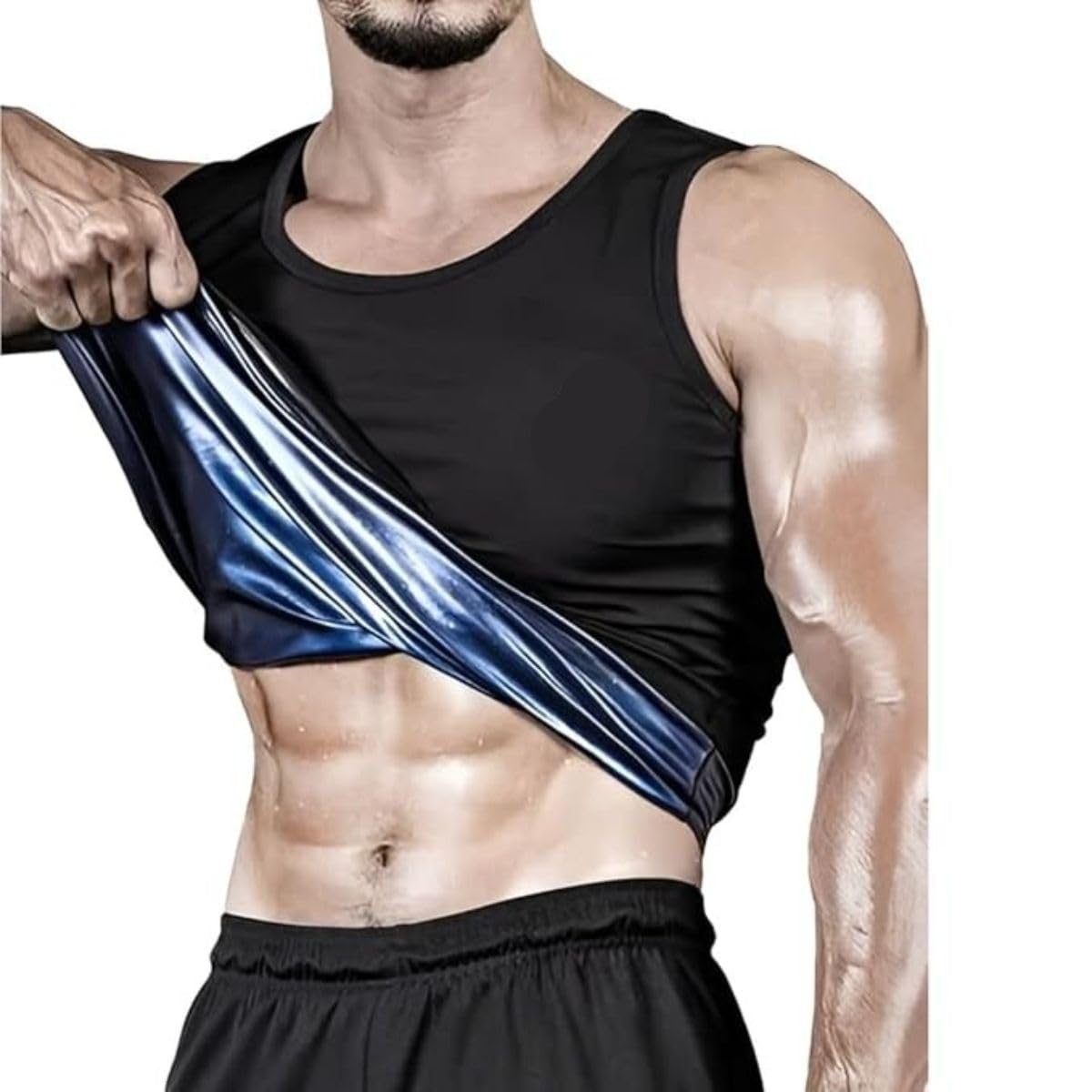 MYLOFIT Sweat Shapewear Vest for Men & Women | Polymer Body Shaper for Weight Loss | Waist Slimming Workout Vest | Sauna E...