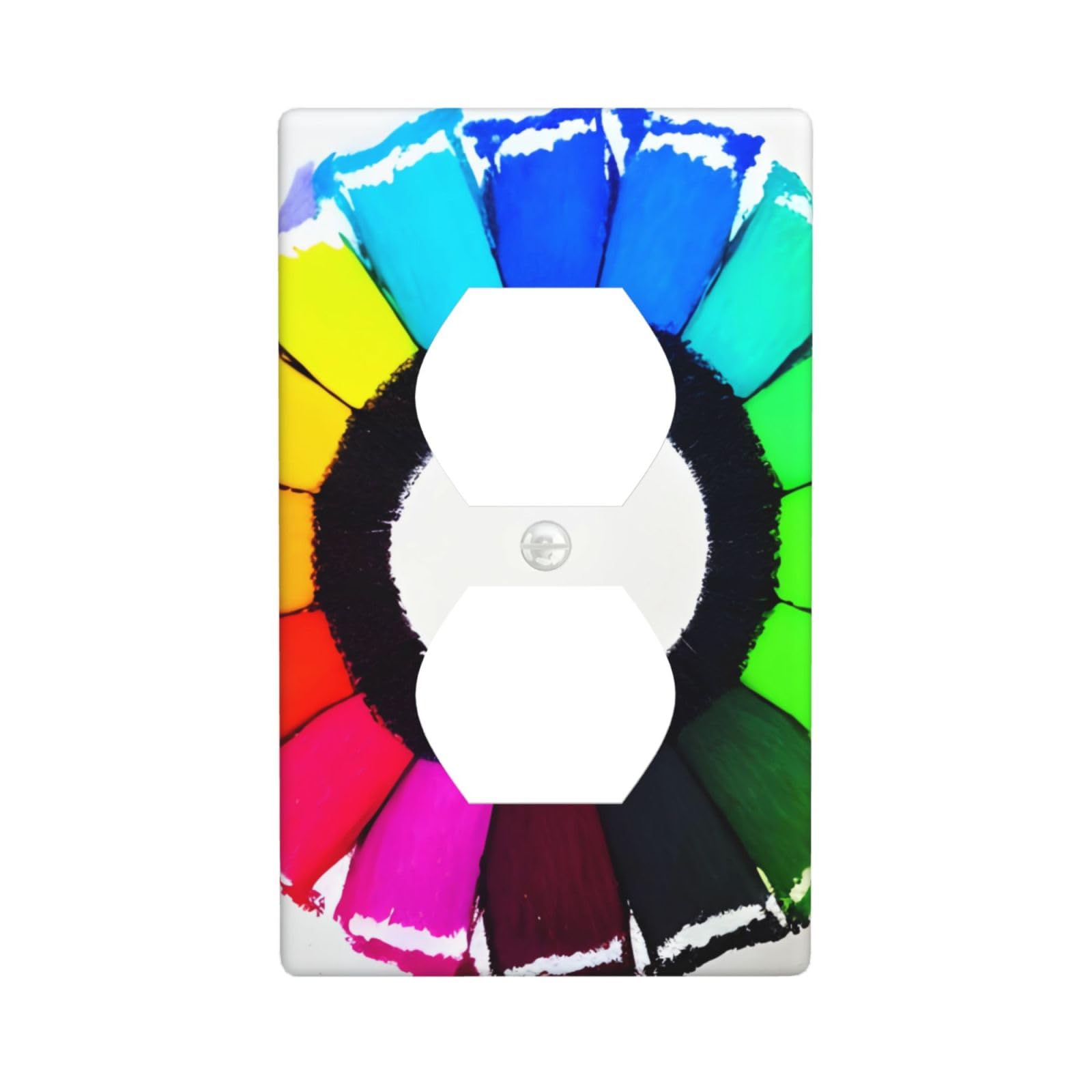 Cntdbu White Colored Crayon Circles Unbreakable Polycarbonate Switch Plate-1 Gang Screwless Wall Plate For Home Office