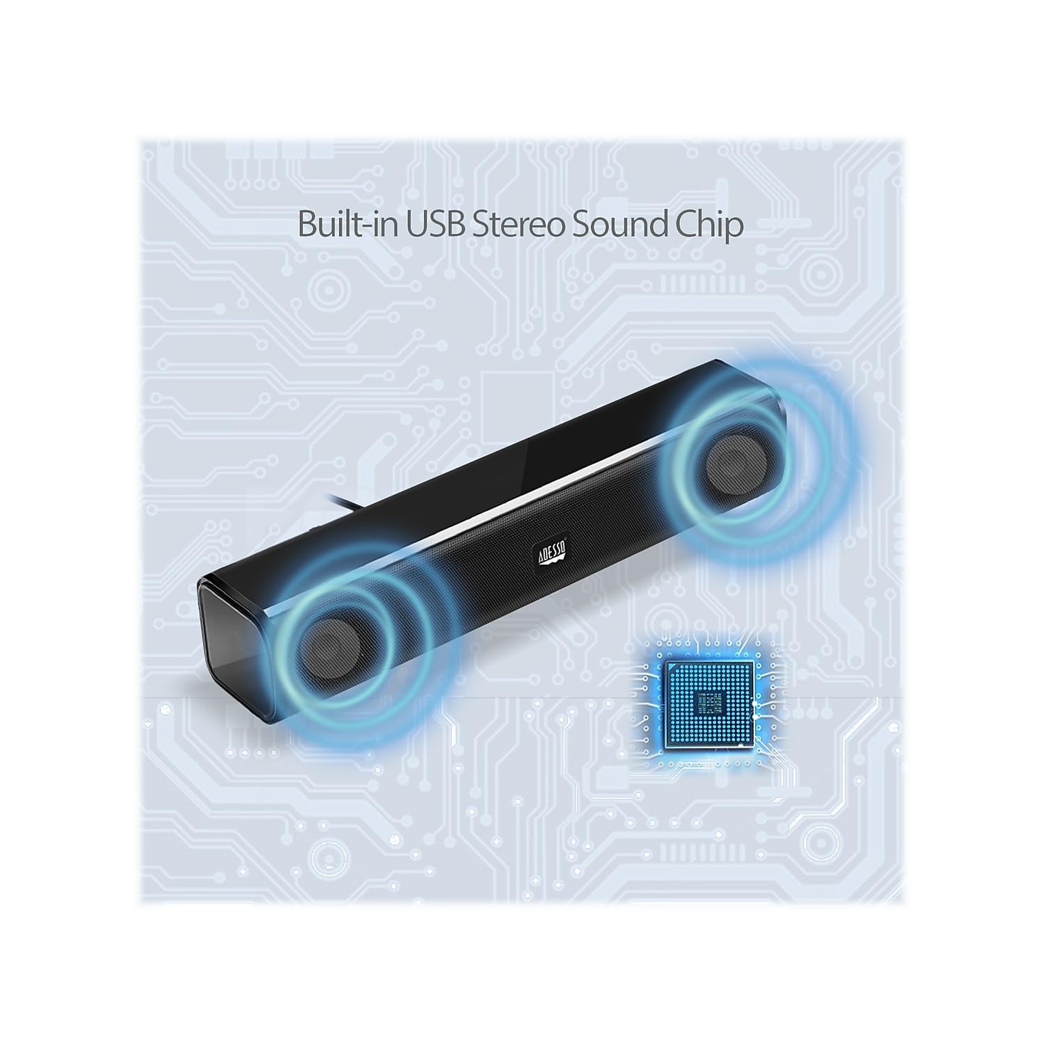 Adesso Xtream S5 USB Sound Bar Speaker per PC Desktop 5W x 2